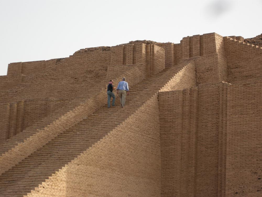 Lorenzo on Ur Ziggurat staircase